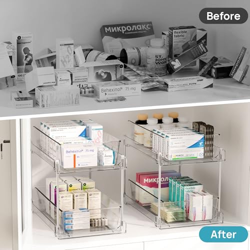 8 Pack Pull Out Bathroom Under Sink Organizer (8 Count)