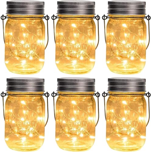 Hanging Mason Jar Solar Lights (6 Count)