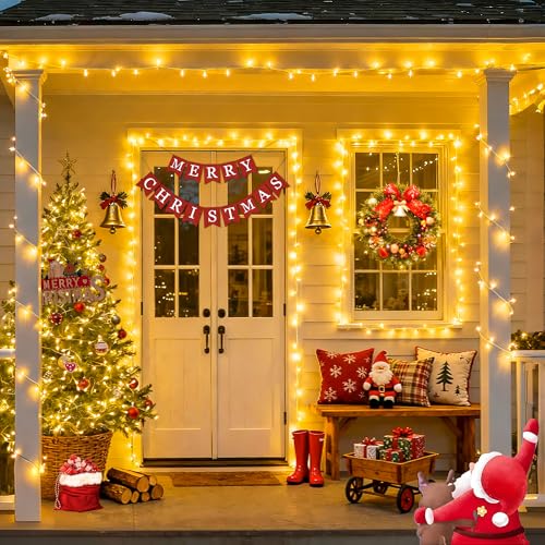 4Pack Christmas String Lights Battery Operated with Remote Control (100 Count)