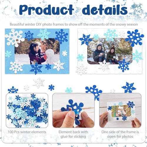 28 Packs Winter Picture Frame Craft Kits for Kids (28 Count)