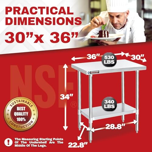 30x36 Stainless Steel Work Table