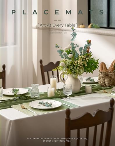 Gradient Green Woven Placemats Set of 6 (3 Count)