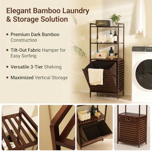Tilt Out Laundry Hamper with 3 Tier