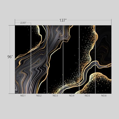 Black and Gold Marble Wallpaper Peel and Stick wall Mural for Bedroom Living Room