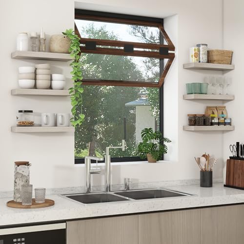 16 inch Grey Floating Shelves for Wall