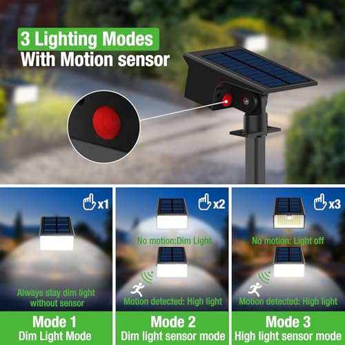 3 Pack 62 LED Solar Spot Lights Outdoor Motion Sensor with 3 Modes (3 Count)