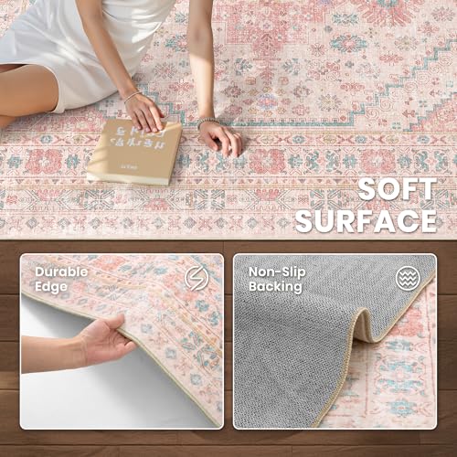Pink Rugs for Bedroom (201.6 Sq Ft)
