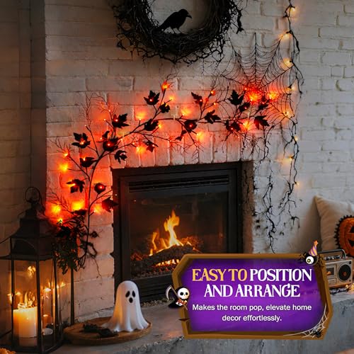 Halloween Garland with Orange LED Lights
