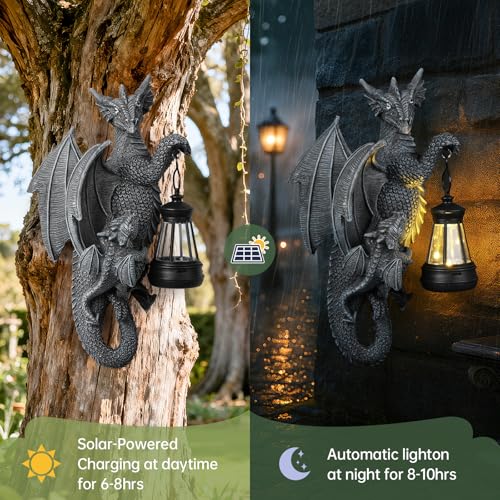 Solar Dragon Decor Tree Hugger Statue