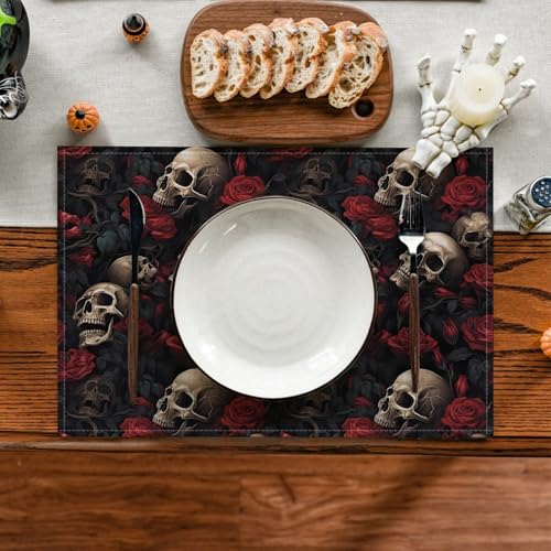 Halloween Skull Rose Placemats (4 Count)