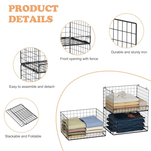3 Tier Stackable Closet Organizers and Storage Shelves (3 Count)