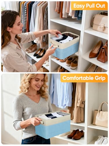4 Pack Fabric Closet Storage Bins for Shelves (4 Count)
