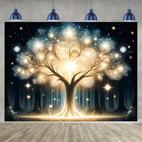 Blacklight Tapestry Tree of Life Party Wall Decor 78 x 59 Inch