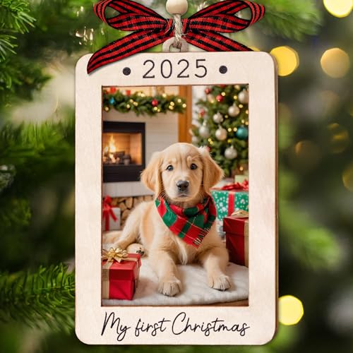 My First Christmas Dog Photo Frame Ornament 2025