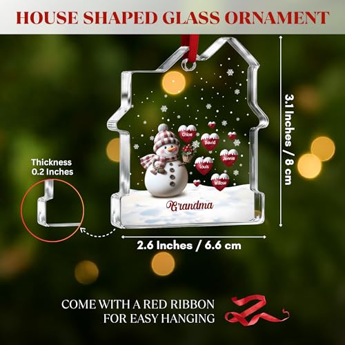 Custom House Shaped Glass Ornament for Family