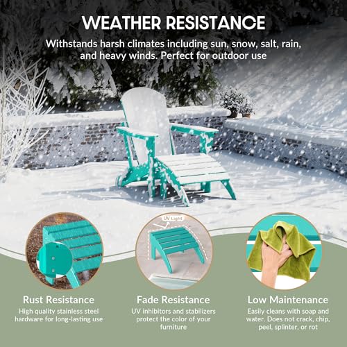 Outdoor Patio Adirondack Ottoman Foot Rest