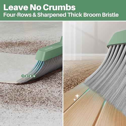 Dark Teal Green Broom and Dustpan Set