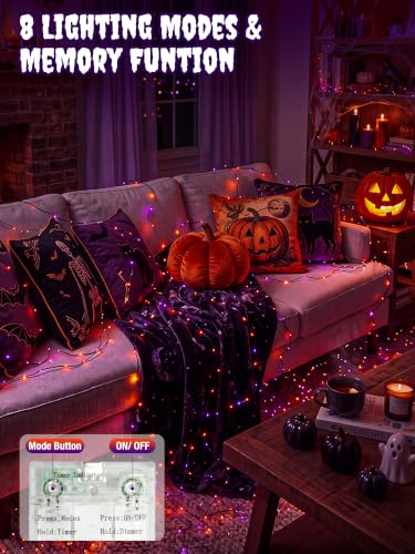 4 Pack Halloween Fairy Lights Battery Operated Timer (4 Count)