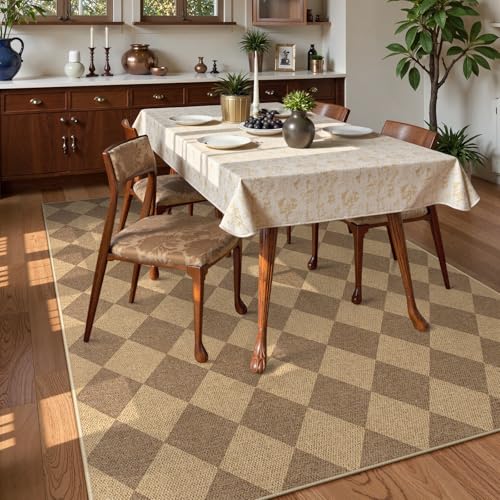 Checkered Easy Jute Outdoor Patio Rug