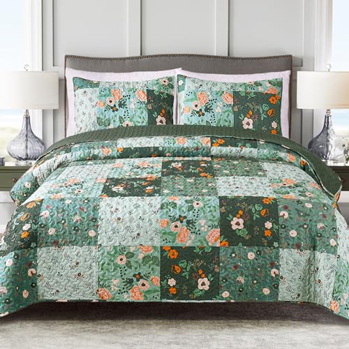 Reversible Boho Quilt King Size Green