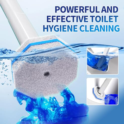 Disposable Toilet Brush Cleaning System with 50pcs Refills Pads Replacement Heads
