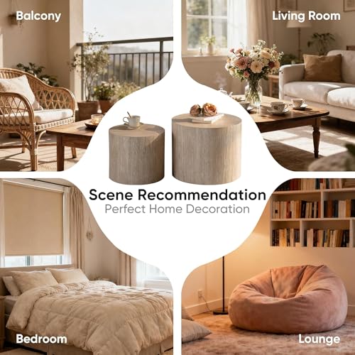 Nesting Round Coffee Table Set of 2 (2 Count)