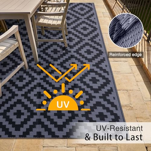Outdoor Rug 4x6 ft Waterproof Reversible Mat