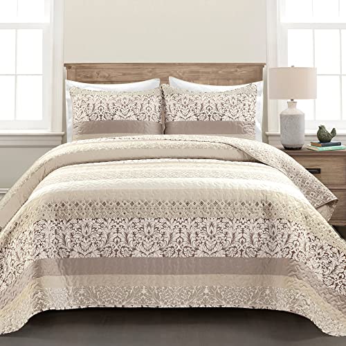 Boho Stripe Reversible Cotton Quilt 3 (3 Count)
