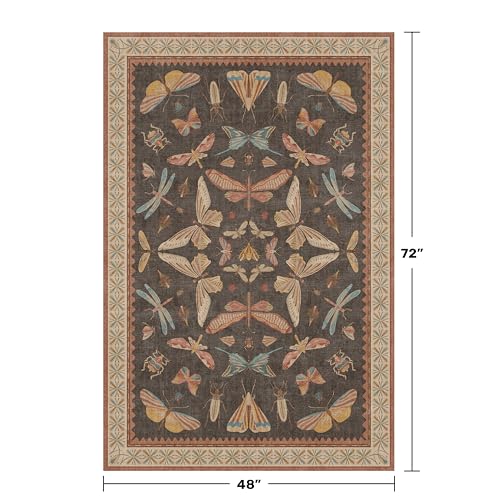 Brown Washable Area Rug for Living Room (24 Sq Ft)