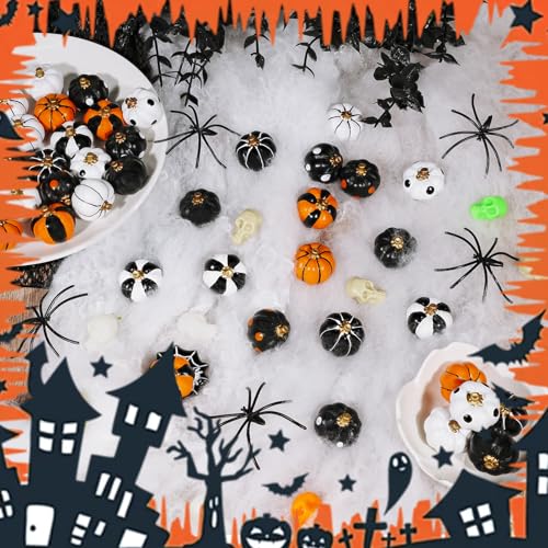 20 PCS Mini Pumpkin Figurines Halloween Miniatures Resin Figurines (20 Count)
