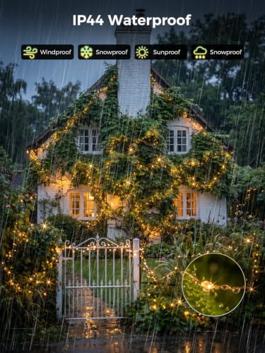 2PACK 66FT 200LEDs Fairy Lights Solar (2 Count)