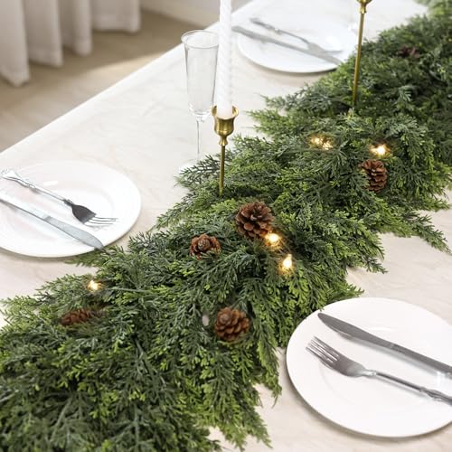 Lifelike Touch Artificial Cedar Garland for Christmas Decor