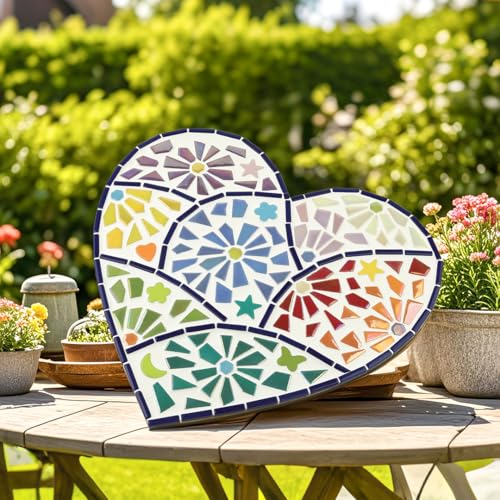Iridescent Green Glass Mosaic Tiles for Crafts Bulk (7.05 Ounce)