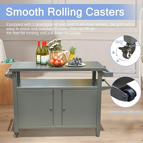 Domi Outdoor Grill Cart with Wheels