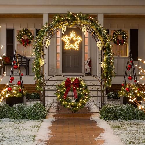 Arch Metal Outdoor Garden Arbor Double Gate