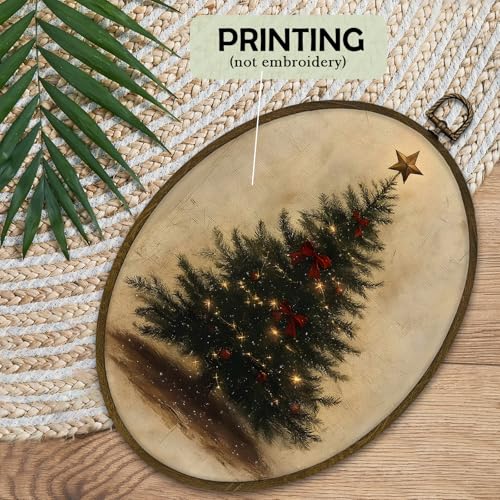 Vintage Christmas Tree Star Wall Art Decor Framed