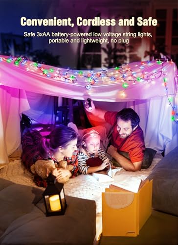 8ft 20LED Battery Operated Christmas String Lights with Timer