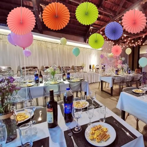 Pink Party Decorations Pink Hanging Paper Round Fans Bulk 16inch DIY