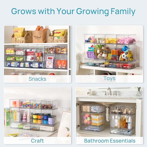 Clear Stackable Storage Drawers Set of 4 (4 Count)
