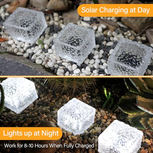 Solar Brick Lights Outdoor Solar Lights Outdoor Waterproof Patio (6 Count)