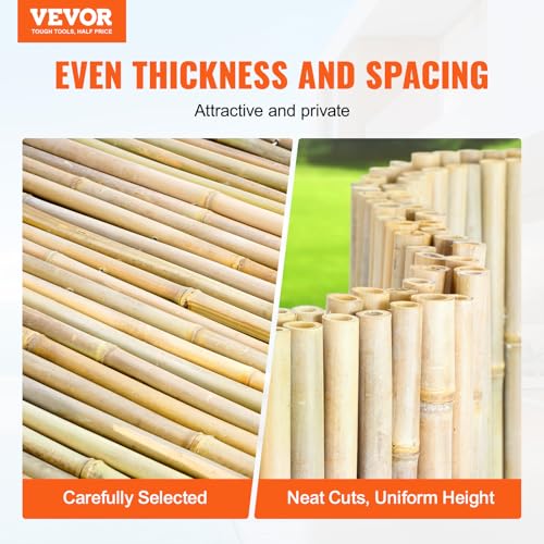 Natural Rolled Bamboo Fence (32 Sq Ft)