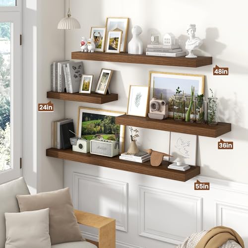 Floating Shelves 15.7" W x 10.3" D Walnut Set of 2 (2 Count)