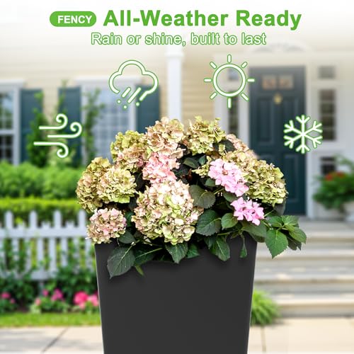 Set of 2 Tall Planters for Outdoor Plants (2 Count)