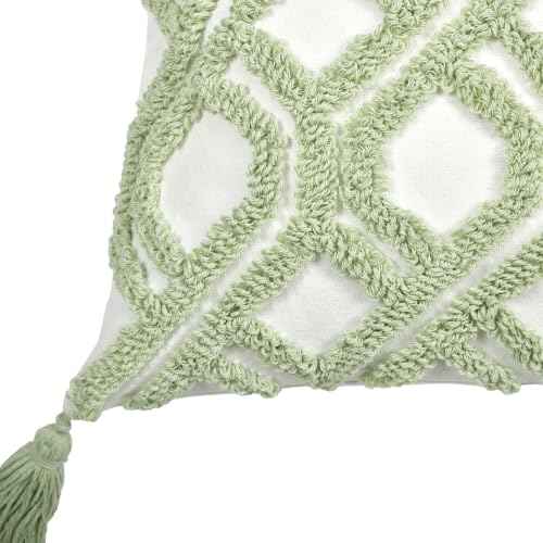 Boho Pillow Covers 18X18 Inch Boho Tufted Throw Pillow Covers Decorative Tassels Cushion Cover Farmhouse Pillow Case for Couch Sofa Bed Living Room Bedroom