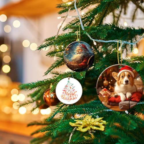 50 PCS Sublimation Ceramic Ornament Blank Round Two (50 Count)