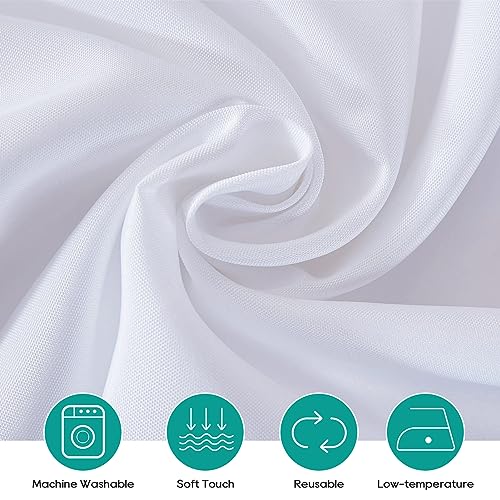 5 Pack 120 Inch White Tablecloths for Round Tables (5 Count)