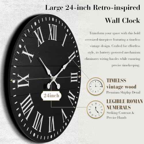 Large Wall Clock with Roman Numeral