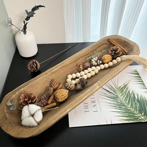 Wooden Dough Bowl Decor