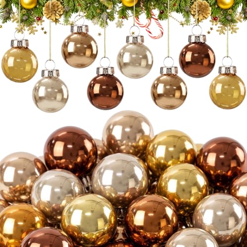 32 Pcs 1'' Mini Glass Christmas Ornament (32 Count)