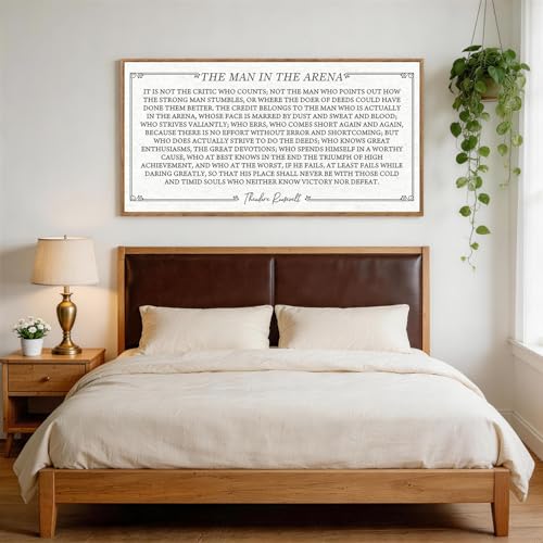 The Man In The Arena Framed Canvas Wall Art 40x20 Inch